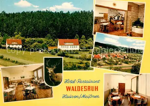 AK / Ansichtskarte Hausen_Witzenhausen Hotel Restaurant Waldesruh Gastraeume Panorama Hausen Witzenhausen