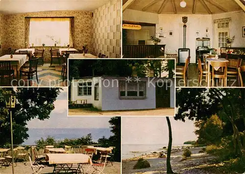 AK / Ansichtskarte Burg_Fehmarn Waldpavillon Katharinenhof Gastraeume Terrasse Strand Burg Fehmarn