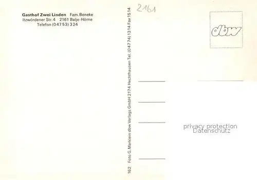 AK / Ansichtskarte Hoerne_Balje Gasthof Zwei Linden Speisesaal Leuchtturm Hoerne Balje