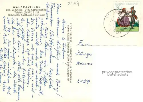 AK / Ansichtskarte Burg_Fehmarn Waldpavillon Katharinenhof Gaststube Terrasse Burg Fehmarn