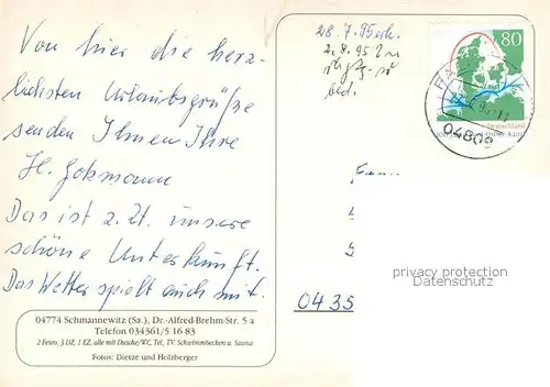 AK / Ansichtskarte Schmannewitz Pension Dietze Aufenthalts und Schlafraum Schmannewitz