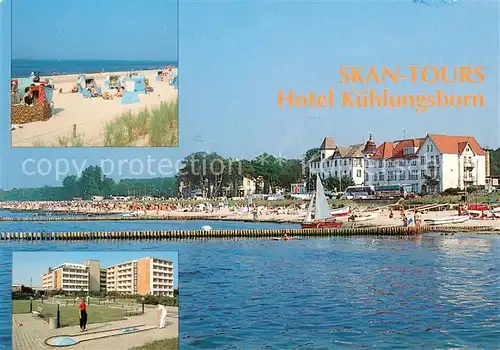 AK / Ansichtskarte Kuehlungsborn_Ostseebad Skan Tours Hotel Kuehlungsborn Strand Minigolfanlage Kuehlungsborn_Ostseebad