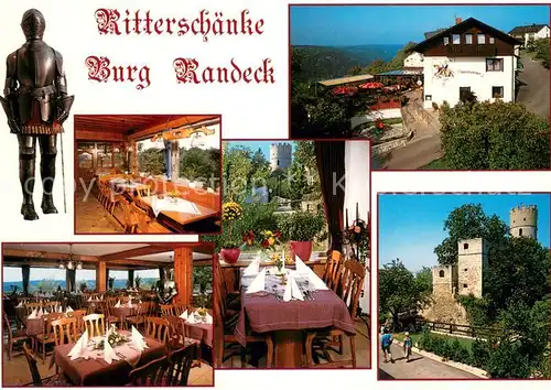 AK / Ansichtskarte Randeck_Kelheim Ritterschaenke Burg Randeck Innen und Aussen Gasthaus Informationen Randeck Kelheim