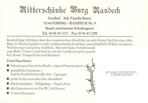 AK / Ansichtskarte Randeck_Kelheim Ritterschaenke Burg Randeck Innen und Aussen Gasthaus Informationen Randeck Kelheim
