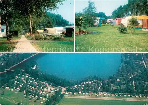 AK / Ansichtskarte Basedow_Lauenburg Fliegeraufnahme Sommer  und Wintercampingplatz am Lanzer See Basedow_Lauenburg