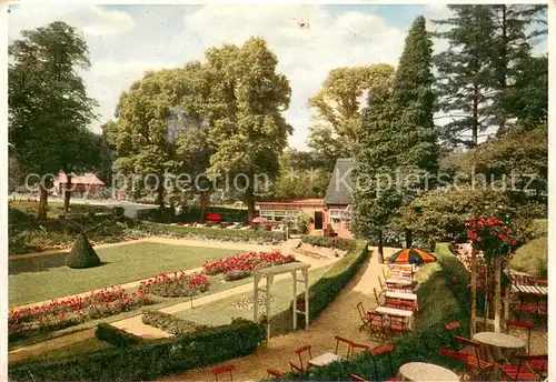 AK / Ansichtskarte Geesthacht_Elbe Forsthaus Gruener Jaeger Terrassenansicht m. Gruenanlage Geesthacht_Elbe