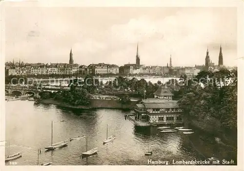 AK / Ansichtskarte Hamburg Lombardsbruecke mit Stadt  Hamburg