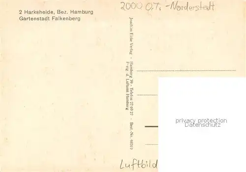 AK / Ansichtskarte Norderstedt Fliegeraufnahme Gartenstadt Falkenberg Norderstedt