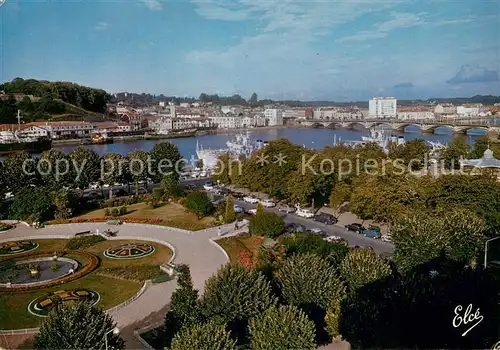 AK / Ansichtskarte Bayonne_64 Les Jardins Au fond la Citadelle et le Pont St Esprit 