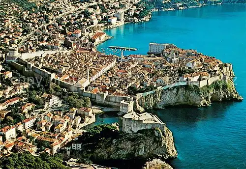 AK / Ansichtskarte Dubrovnik_Ragusa Kuestenort Altstadt Festung Hafen Dubrovnik Ragusa