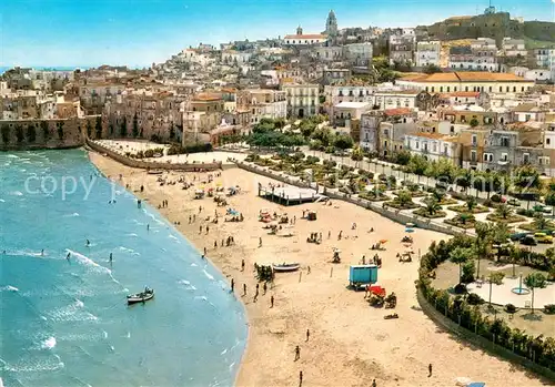 AK / Ansichtskarte Vieste_Foggia Spiaggia Marina Piccola e panorama veduta aerea Vieste_Foggia