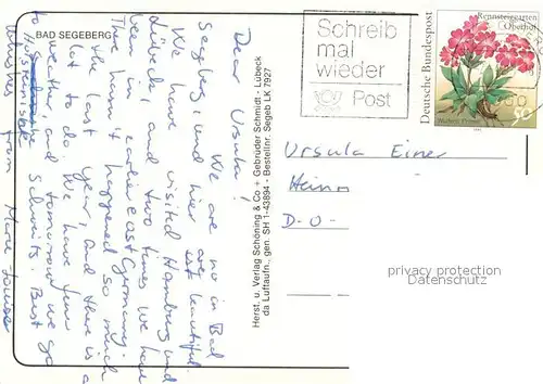 AK / Ansichtskarte Bad_Segeberg Fliegeraufnahme Bad_Segeberg