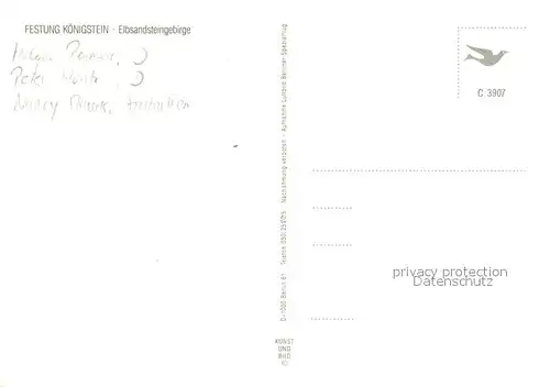 AK / Ansichtskarte Koenigstein_Saechsische_Schweiz Festung Koenigstein Fliegeraufnahme Koenigstein_Saechsische