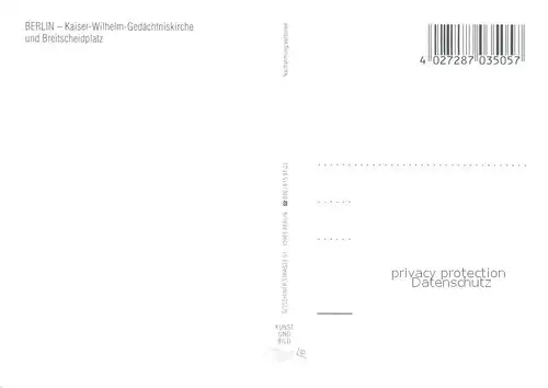 AK / Ansichtskarte Berlin Kaiser Wilhelm Gedaechtniskirche mit Breitscheidplatz  Berlin