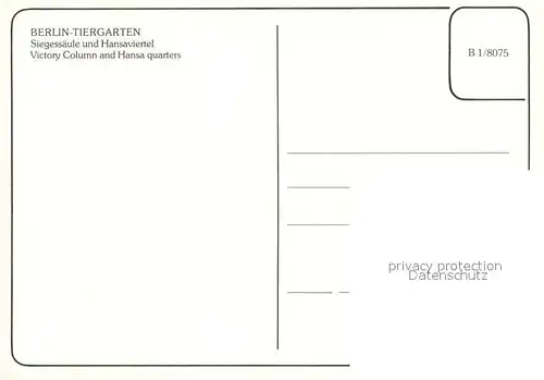 AK / Ansichtskarte Tiergarten_Berlin Siegessaeule und Hansaviertel Tiergarten Berlin