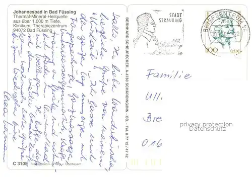 AK / Ansichtskarte Bad_Fuessing Baederlandschaft Johannesbad Klinikum Fliegeraufnahme Bad_Fuessing