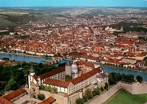 AK / Ansichtskarte Wuerzburg Fliegeraufnahme mit Schloss Wuerzburg