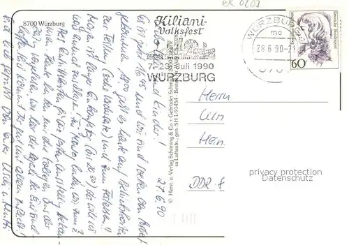 AK / Ansichtskarte Wuerzburg Fliegeraufnahme mit Schloss Wuerzburg