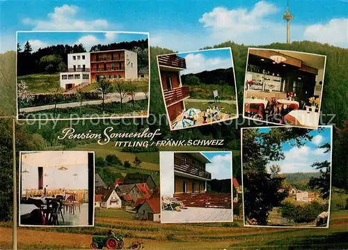 AK / Ansichtskarte Ittling_Simmelsdorf Pension Sonnenhof Gastraeume Terrasse Park Ittling Simmelsdorf