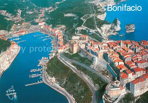 AK / Ansichtskarte Bonifacio_Corse_du_Sud La marine et la haute ville Vue aerienne Bonifacio_Corse_du_Sud