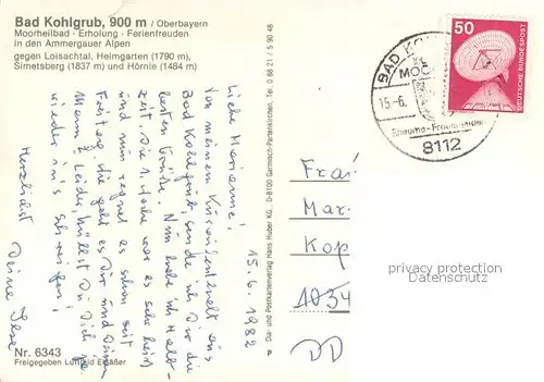 AK / Ansichtskarte Bad_Kohlgrub Fliegeraufnahme mit Loisachtal Heimgarten Simetsberg und Hoernle Bad_Kohlgrub