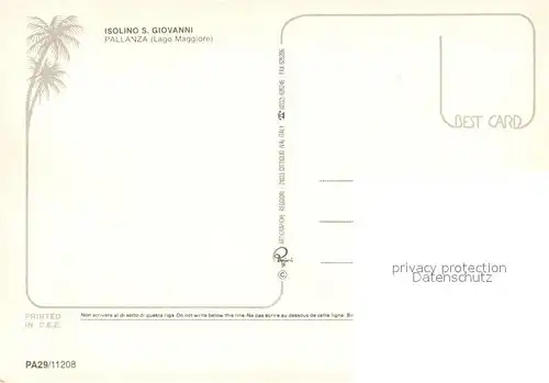 AK / Ansichtskarte Pallanza_Italia Isolino San Giovanni Fliegeraufnahme 