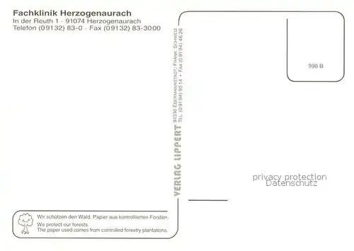 AK / Ansichtskarte Herzogenaurach Fachklinik Restaurant Hallenbad Herzogenaurach