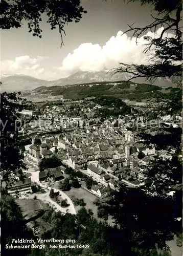 AK / Ansichtskarte Feldkirch_Vorarlberg Fliegeraufnahme mit Schweizer Bergen Feldkirch Vorarlberg