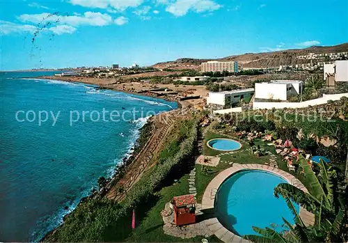 AK / Ansichtskarte San_Agustin_Gran_Canaria Kuestenpanorama Swimming Pool Strand San_Agustin_Gran_Canaria