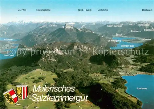 AK / Ansichtskarte Fuschl_See_Salzkammergut Seen  und Gebirgspanorama rund um den Schafberg Fuschl_See_Salzkammergut