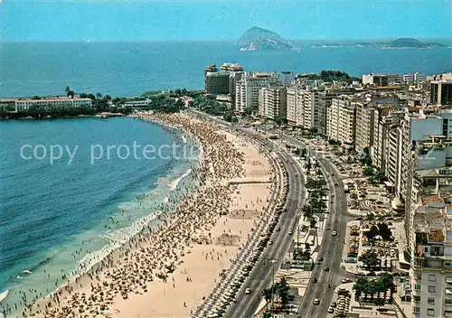 AK / Ansichtskarte Rio_de_Janeiro Praia de Copacabana Fliegeraufnahme Rio_de_Janeiro