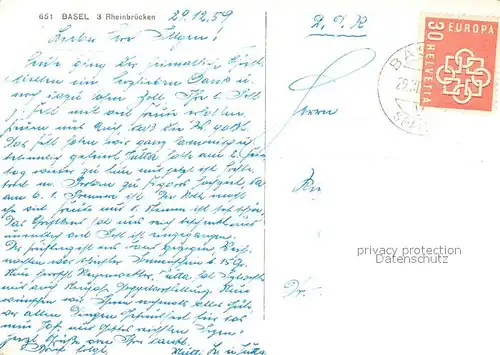 AK / Ansichtskarte Basel_BS Stadtbild mit 3 Rheinbruecken Basel_BS