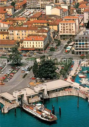 AK / Ansichtskarte Verbania Pallanza Faehrhafen Fliegeraufnahme Verbania Pallanza