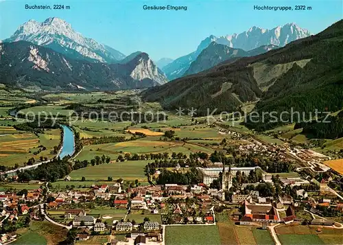 AK / Ansichtskarte Admont_Steiermark Tor zum Gehaeuse mit Stift Admont Enns Alpenpanorama Admont_Steiermark