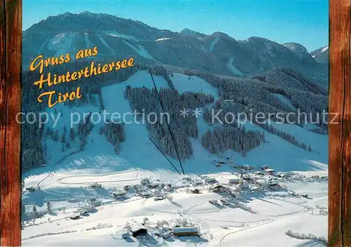 AK / Ansichtskarte Hinterthiersee Fliegeraufnahme mit Schattberglift und Skischule Hinterthiersee