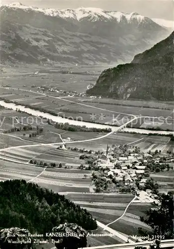 AK / Ansichtskarte Wiesing_Tirol Blick vo Rasthaus Kanzelkehre auf Wiesing und Zillertal Wiesing Tirol