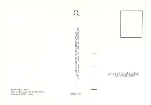 AK / Ansichtskarte Montreal_Quebec Old Part View Montreal Quebec