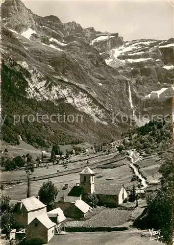 AK / Ansichtskarte Gavarnie_Hautes Pyrenees L Eglise Le Chamin d Espange Le Cirque Gavarnie Hautes Pyrenees