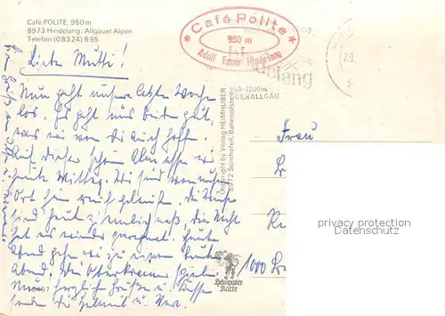 AK / Ansichtskarte Hindelang Cafe Polite Aussenansicht Hindelang