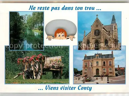 AK / Ansichtskarte Conty La Selle ou la coulee verte   L Eglise   L Hotel de Ville Conty