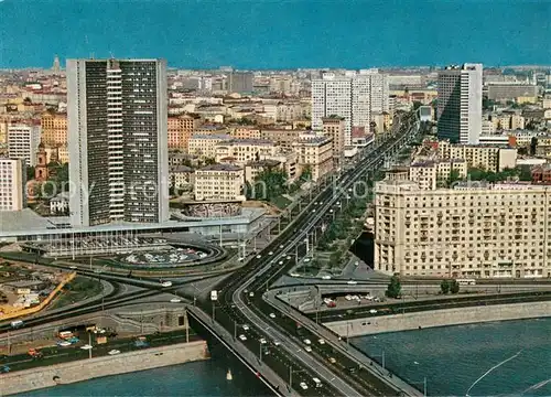 AK / Ansichtskarte Moscow_Moskva Fliegeraufnahme Verkehr Moscow Moskva