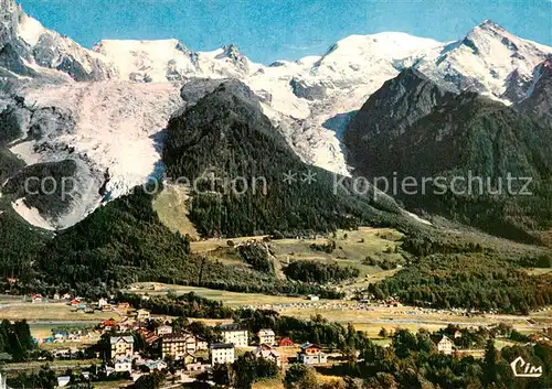 AK / Ansichtskarte Les_Bossons Vue generale et massif du Mont Blanc Glaciers des Bossons Les_Bossons