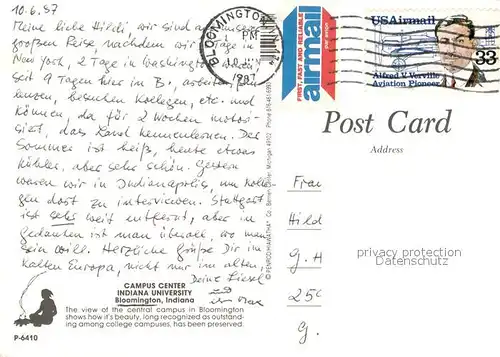 AK / Ansichtskarte Bloomington_Indiana Campus Center Indiana University aerial view 