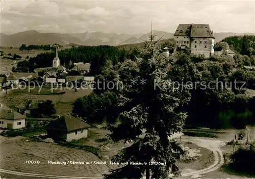 AK / Ansichtskarte Moosburg_Kaernten mit Schloss Teich und Koschuta Karawanken Moosburg Kaernten
