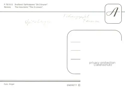 AK / Ansichtskarte Svalbard_Spitzbergen_Norge The mountains The 3 crowns 
