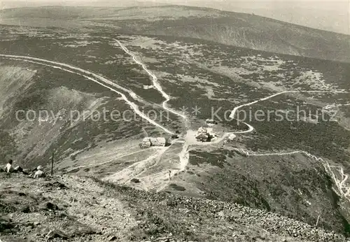 AK / Ansichtskarte Krkonose_Czechia pohled ze Snezky k zapadu Fliegeraufnahme 