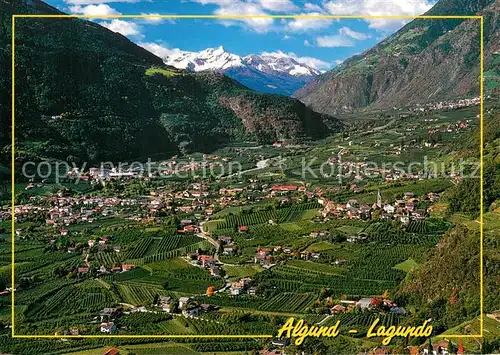 AK / Ansichtskarte Algund_Merano Fliegeraufnahme mit Ortlergruppe Algund Merano