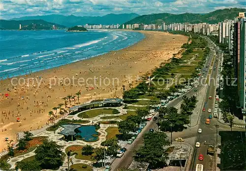 AK / Ansichtskarte Santos_Brazil Vista parcial de praia de Gonzage 