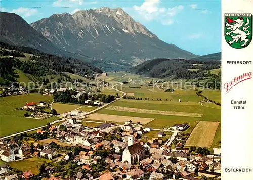 AK / Ansichtskarte Groebming_Steiermark Fliegeraufnahme mit Grimming Groebming_Steiermark