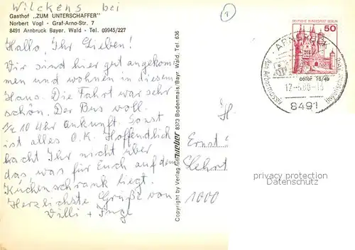 AK / Ansichtskarte Arnbruck Gasthaus Unterschaffer Panorama Arnbruck